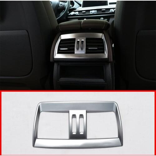 1 Pcs For BMW X5 X6 2014-2016 ABS Rear Seat Air Conditioning Outlet Frame Car Accessory Matt Silver