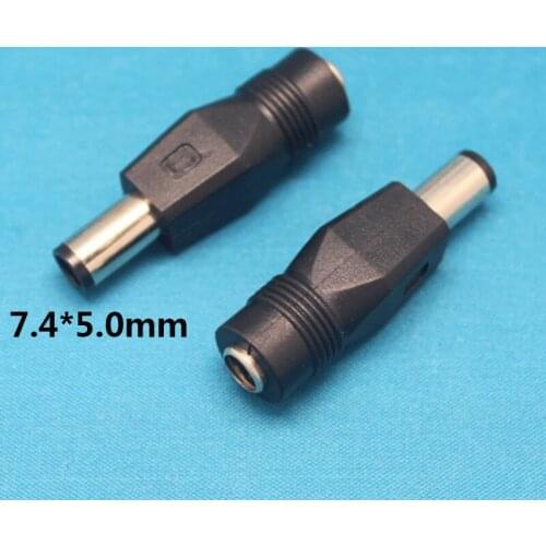 10pcs 7.4*5.0mm DC Conversion Head DC Jack Power Supply Connector Plug 5.5mm*2.1mm Female to 7.4mm Male DC Adapter