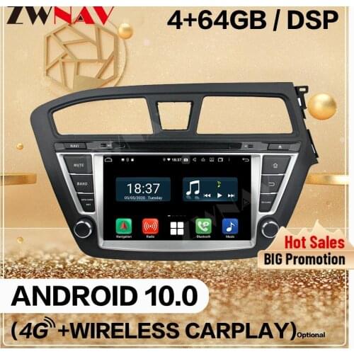 2 Din 4+128G For Hyundai i20 2014 2015 2016 2017 2018 2019 Android 10.0 Player Audio Radio GPS Navigation Head Unit Auto Stereo