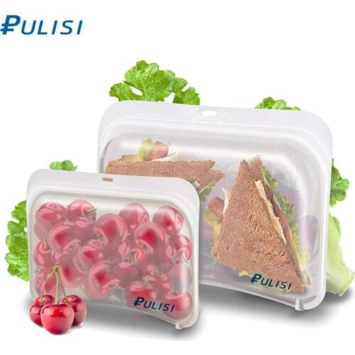 2Pack Reusable Silicone Food Bags Freezer Bags Sandwiches Snacks Food Storage Bags for Food Marinate Meat Fruit Cereal Leakproof