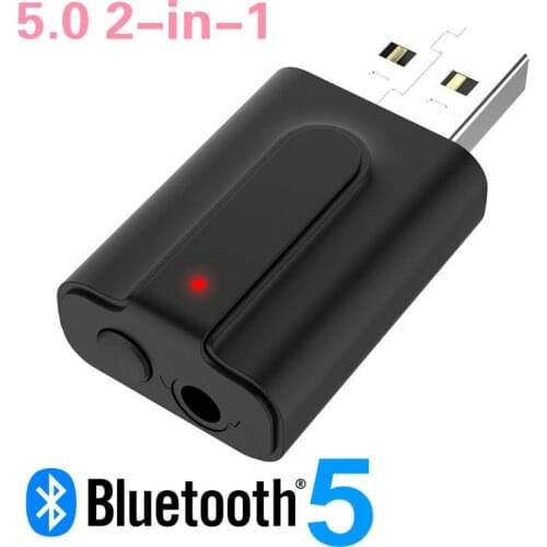 2 in 1 5.0 Bluetooth TV Transmitter Receiver 3.5mm AUX HIFI Stereo Audio USB Mini Wireless Adapter for PC Car Speakers