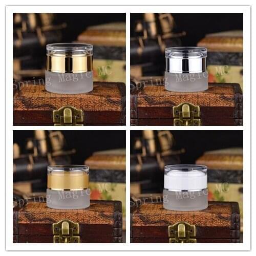 20G Frosted Glass Cream Jars With Acrylic Lid For whitening cream Moisturizing Cream Glass Bottle Cosmetic container