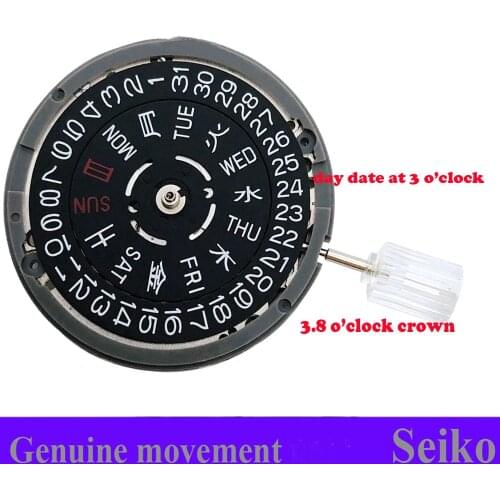 24 Jewels NH36 NH36A Accuracy Automatic Watch Movement Black/White Date Day Wheel High Quality Wristwatch Replacement