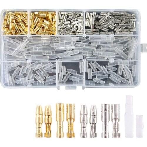 240Pcs Male and Female Terminals Wire Connector Block with Insulating Sleeves for Car Truck Motorcycle Bike