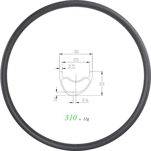 310g 29er MTB XC 30mm asymmetric carbon rim clincher tubeless 22mm deep UD 3K 12K matte glossy 24H 28H 32H 29in mountain wheel