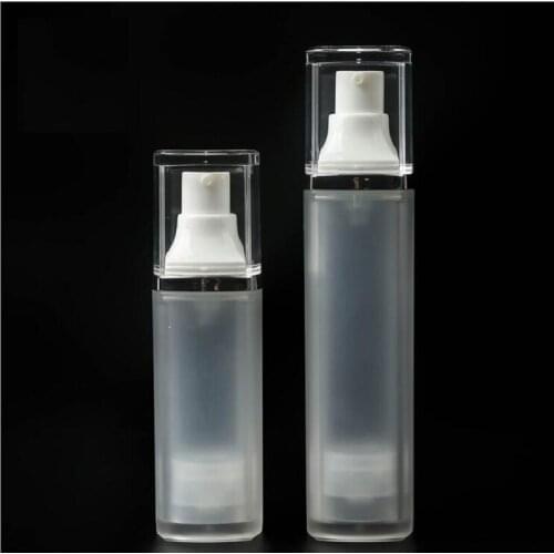 50ml clear airless bottle silver line clear lid serum/lotion/emulsion liquid foundation/recovery complex cosmetic packing