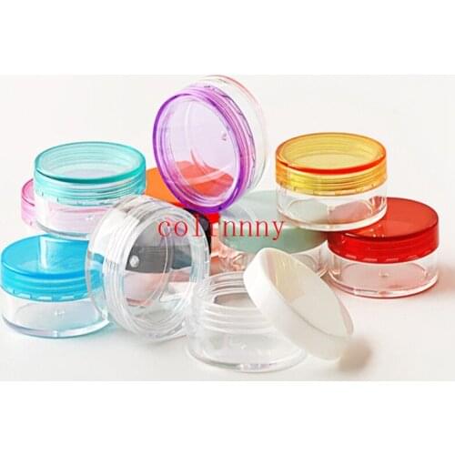 500pcs/lot Fast Shipping 10g colorful 10ml plastic Packaging Sample cream pot ,nail art glitter powder case Empty box