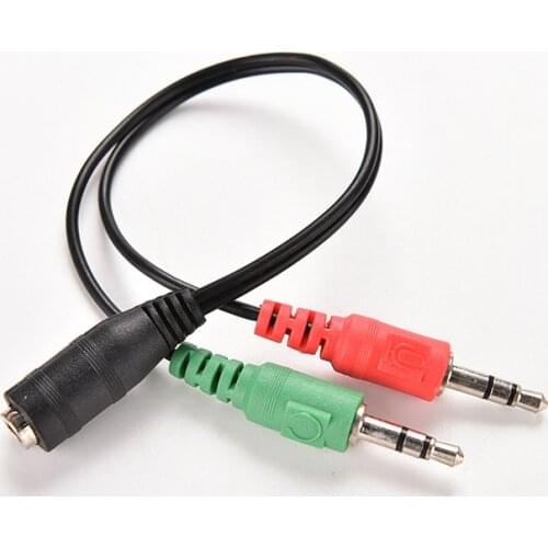 Audio Stereo Headset Mic Y Splitter Cables Of 3.5mm Female to Dual Male Plug