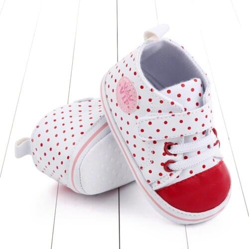 Baywell Autumn Baby Boys Girls Polk Dot Print Canvas Anti-Slip Casual Shoes Sneakers Toddler Soft Soled First Walkers