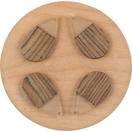 Cordial Design 40Pcs 23*40MM Jewelry Accessories/DIY Making/Drop Shape/Natural Wood & Resin/Hand Made/Earring Findings/Charms