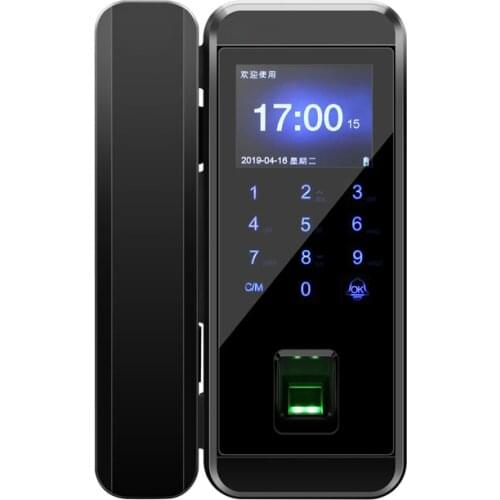 High Quality Biometric Fingerprint Door Lock With Time Attendance System Glass Door Lock Office Electric Smart Card Door Lock