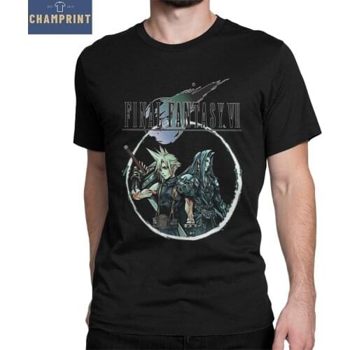 Mens Final Fantasy VII Cloud Sephiroth T Shirts Pure Cotton Clothes Short Sleeve Crew Neck Tee Shirt New Arrival T-Shirts