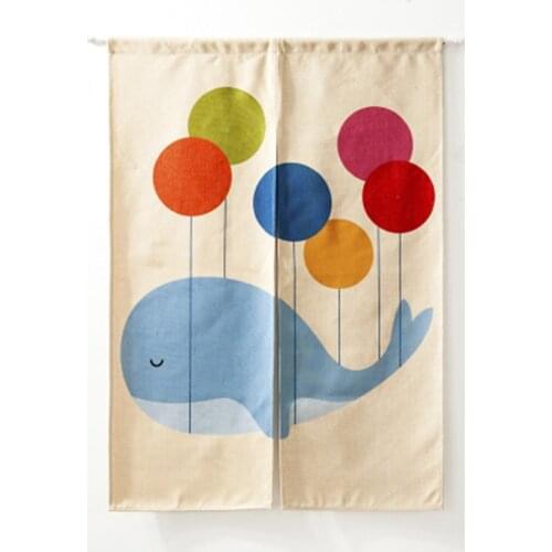 Customizable Animal cartoon Linen Tapestry Animal leaves Door Curtain childrens Study Bedroom Home Decor Kitchen flowers Curta