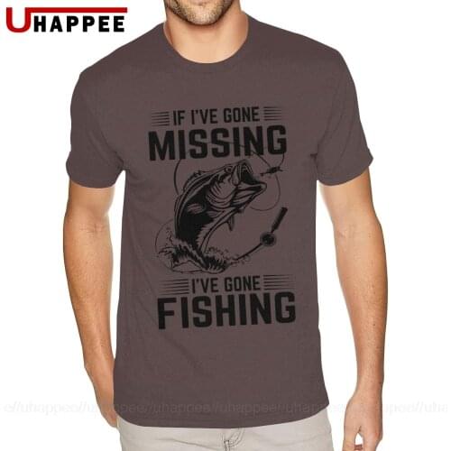 Personalised If I've Gone Missing Fishing Shirt Mens 6XL Short Sleeves White Round Neck Tshirt