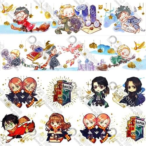 5/8"-3"(16-75mm ) Cartoon Character Printed Grosgrain Ribbon 50 Yards Christmas Decorations Gift Wrapping Diy Bows