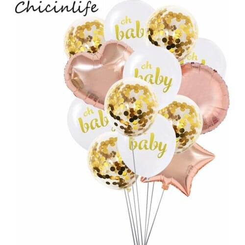 Chicinlife Oh Baby Latex Balloons Confetti Balloon Birthday Party Decoration Baby Shower Gender Reveal Christening supplies