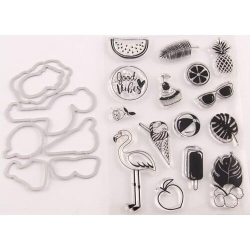 Flamingo Summer Clear Transparent Rubber Stamp and Cutting Dies DIY Scrapbooking christmas clear stamps