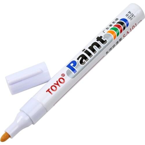 TOYO Oil Paint Marker Pen Permanent Markers for Car Tire and all surfaces White Silver Gold