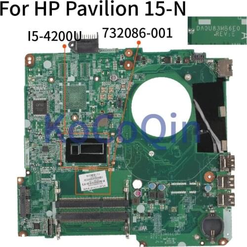 KoCoQin Laptop motherboard For HP Pavilion 15-N I5-4200U 732086-001 732086-501 Mainboard DA0U83MB6E0 DDR3