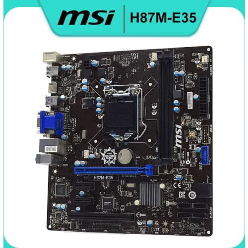 For MSI H87M-E35Desktop Mainboard For Intel H87 H87M LGA 1150 DDR3 SATA III USB2.0 6XUSB2.0 Used motherboard