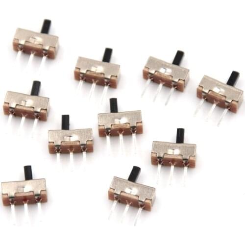10Pcs Interruptor on-off mini Slide Switch SS12D00 SS12D00G3 3pin 1P2T 2 Position High quality toggle switch Handle length:4MM