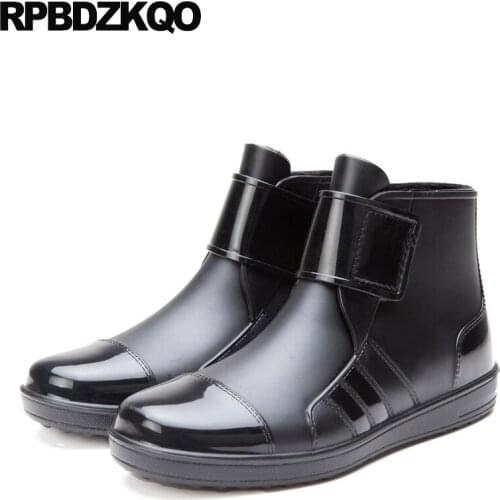 Mens Rubber Rain Boots Cheap Waterproof Shoes Platform Ankle Safety 2017 Black Rainboots Short Booties Footwear Male Fashion