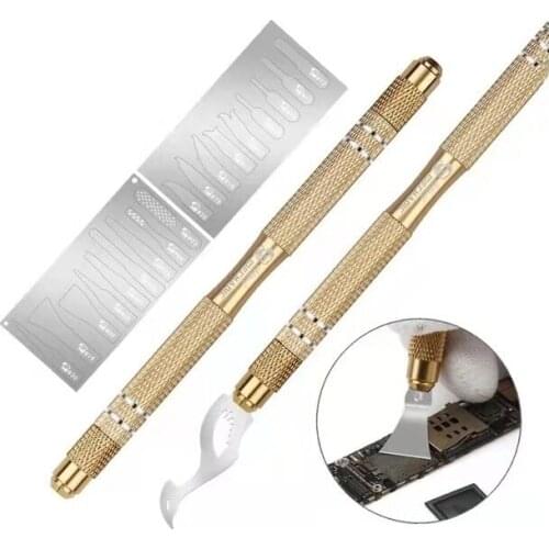 MasterXu MECHANIC IMAX 9 Blade Set Non-Slip Metal Scalpel Knife Cutter Engraving Craft Phone PCB Stencil Repair Hand Tools