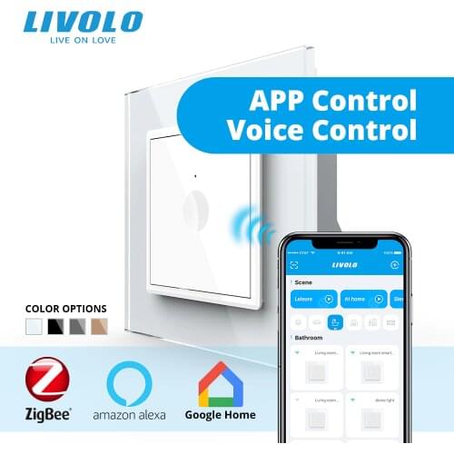 Livolo EU Standard Zigbee Smart Home Wall Touch Switch, Touch WiFi APP Control, google home control , Alexa, echo control