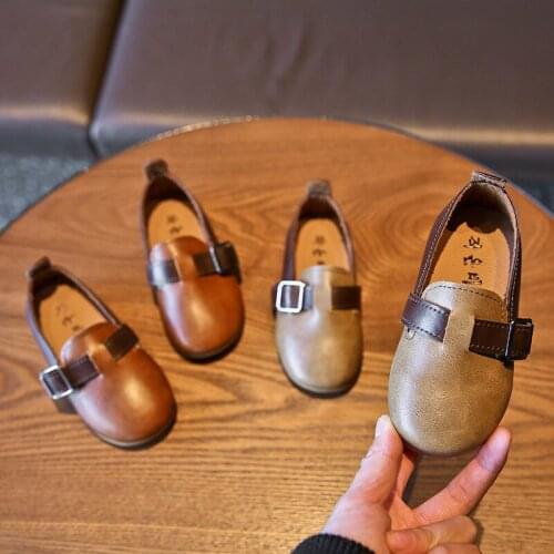 2020 new spring and autumn childrens flat shoes big girls casual shoes kids boys shoes brown soft bottom flat shoes baby 1-12y