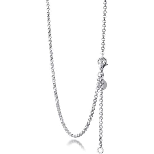 100% 925 Sterling-Silver-Jewelry Rolo Chain Necklaces Free Shipping