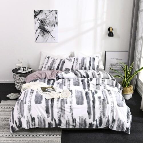 Duvet Cover Set Ink Painting Graffiti Twin Size Bedding 2 People Nordic Bed 150 Queen King Couple Quilt Home Textiles Bedroom