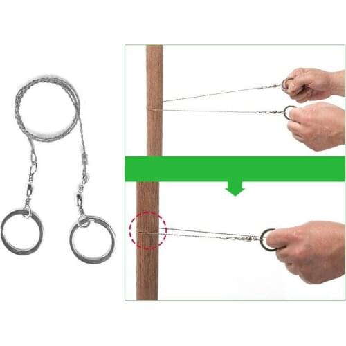 Outdoor survival stainless steel wire saw camping adventure wire saw 4 strand fretsaw survival rope chain saw