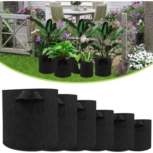 Dropshipping Non Woven Plant Pots Grow Bag Breathable Vegetable grow Bag with Handles Garden Supplies Grows Culture D30