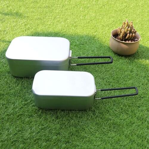 Foldable Lunch Picnic Box Aluminum Alloy Outdoor Travel Camping Dinnerware Food Storage Container School Office Bento Box