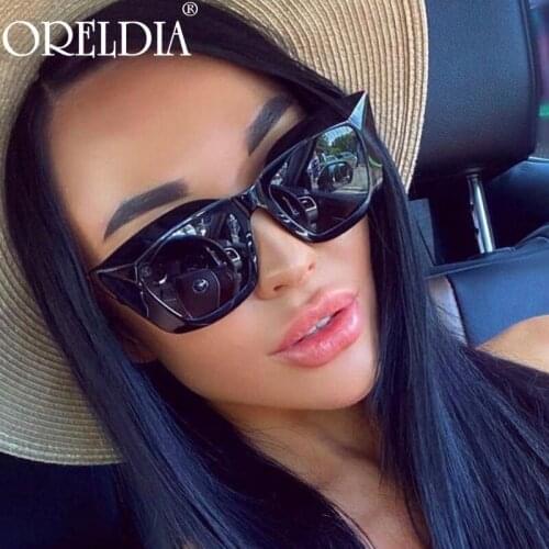 2021 Vintage Cat Eye Sunglasses Women Oversized Luxury Brand Designer Sun Glasses Lady Square Eyewear Oculos De Sol UV400