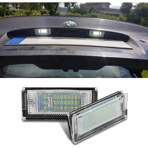 2Pcs 12V LED Number License Plate Light Lamps White Led CANBUS Car No Error Car License Plate Lights For BMW E46 4D 1998-2005