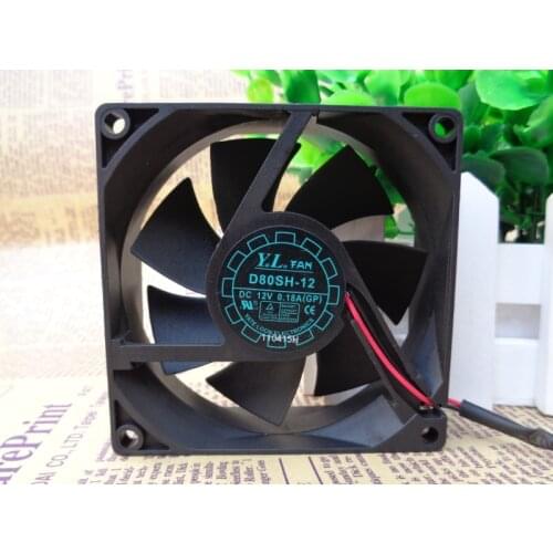 80mm cooling fan 8cm 12V D80SH-12 8025 80X80X25MM 0.18A 8CM 12V silent cabinet power supply cooling fan