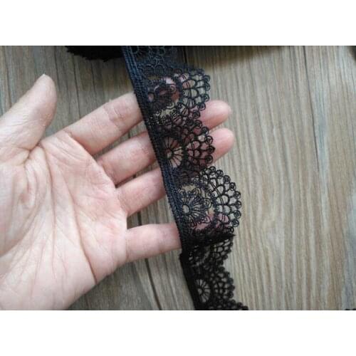 2 Yards/lot 2019 Black Flowers Polyester Lace Trim Embroidered Lace Ribbon For Sewing Craft Wedding Diy 3.5cm
