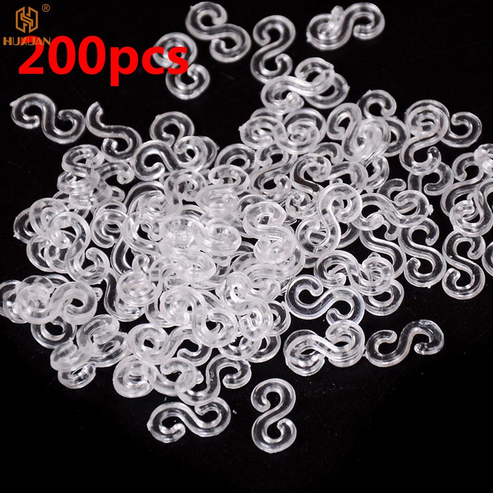 Good quality 200PCS(10bags) Transparent Loom Rubber Bands Kits S Clips For DIY Loom Bands Bracelet Charms Accessaries