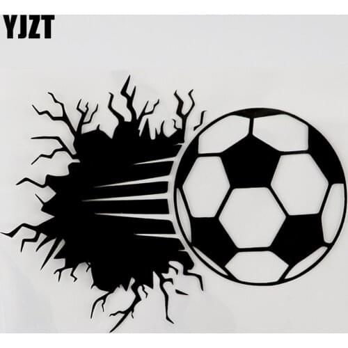 YJZT 17.7CMX13.1CM Creative Beauty Football Decal Vinyl Car Sticker Black/Silver 8A-1069