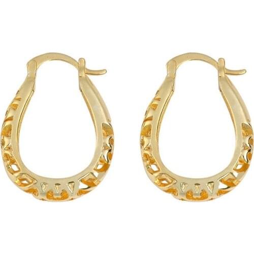 2021 Wholesale Hot Fashion Glossy Dangle Earrings Rose Gold Hollow Flower Earrings for Women High Quality Daily Jewelry