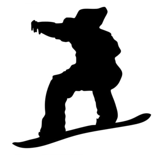Snowboarding Winter Sport Vinyl Decal Car Sticker Stencil Silhouette Black/Silver CL361