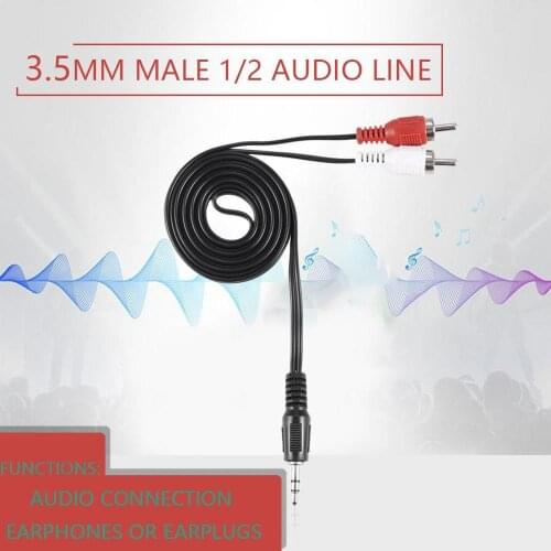 1/8 Inch 3.5mm Plug Jack to 2 RCA Male Stereo Audio Earphone Headphone Headset Y Splitter Adaptor Cable