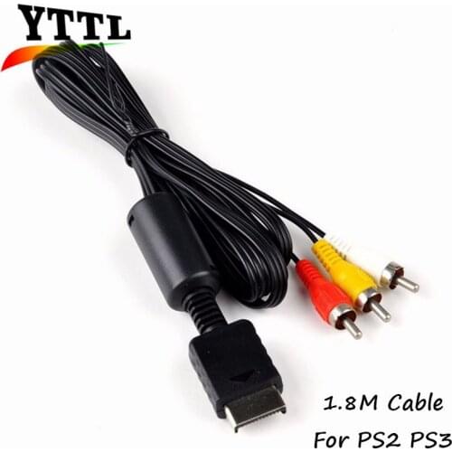 1.8M AV Cable RCA TV Cable AV lead Sound Video for Playstation 2 3 AV Cable For PS2 PS3