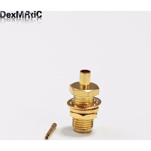 10pcs New SMA Female Bulkhead RF Connector straight Solder For RG405 .086'' Cable Wholesale Wire Connector