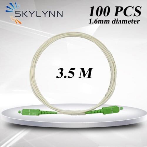 100PCS SC/APC-SC/APC 3.5 Meter SM G657A2 SX Core 1.6mm Diameter White LSZH Jacket Fiber Optic Patch Cord