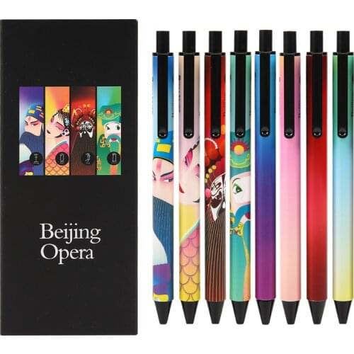 16PCS/Gift box M&G Beijing Opera Refills Gel Pen 16Pcs Black Ink Colorful Creative Neutral Pen Signature Pen Gift Box AGP87921