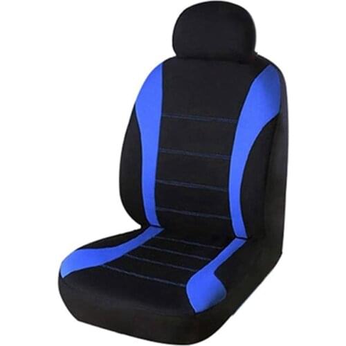 2Pcs/Set Car Seats Cover Front Car Seat Covers Front Airbag Ready Sport Bucket Seats Cover, Blue