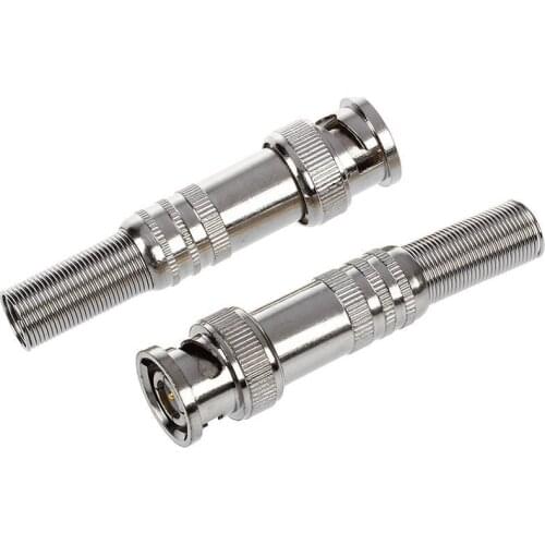 2Pcs/lot Solder Less Twist Spring BNC Connector Jack for Coaxial RG59 For CCTV Camera Surveillance Kit System