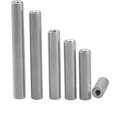 2pcs M3 Aluminum alloy round nut pillar lengthen connection through hole double internal teeth nuts post
